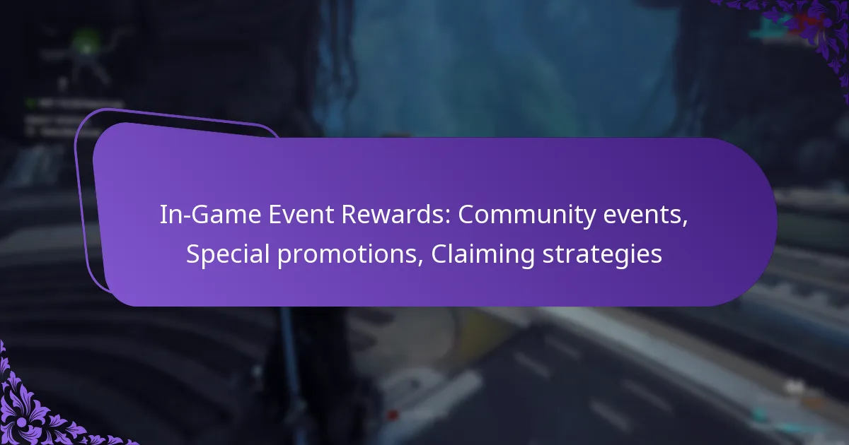 In-Game Event Rewards: Community events, Special promotions, Claiming strategies