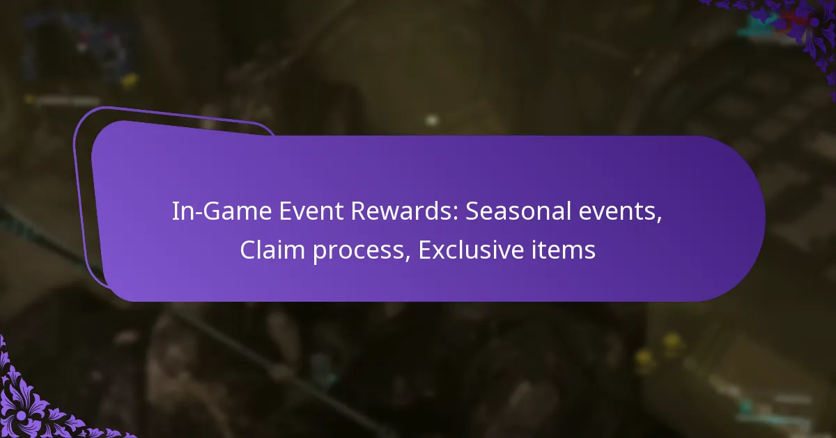 In-Game Event Rewards: Seasonal events, Claim process, Exclusive items