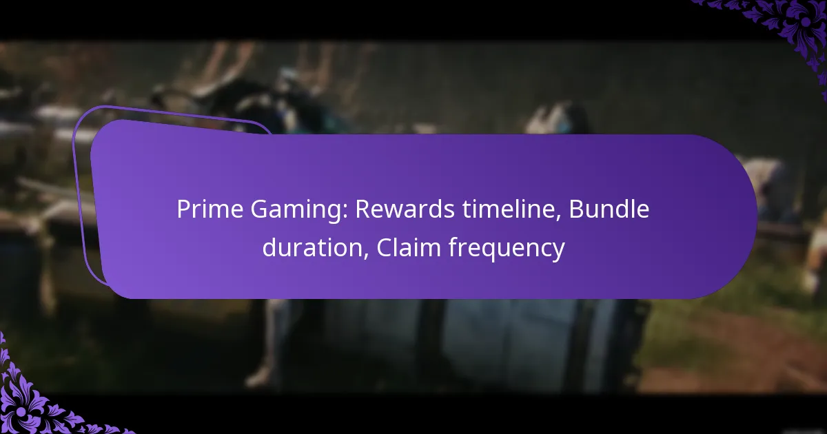Prime Gaming: Rewards timeline, Bundle duration, Claim frequency