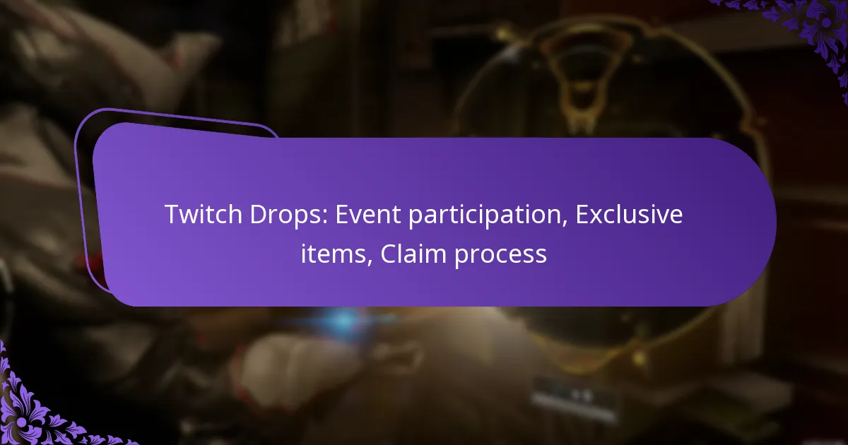 Twitch Drops: Event participation, Exclusive items, Claim process