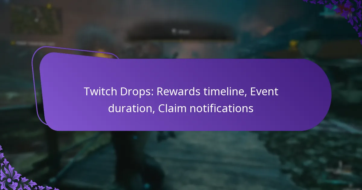 Twitch Drops: Rewards timeline, Event duration, Claim notifications