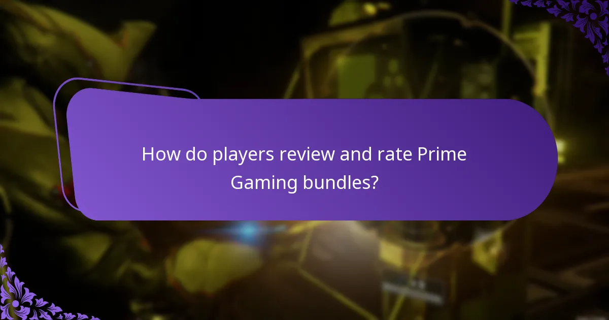 How do players review and rate Prime Gaming bundles?