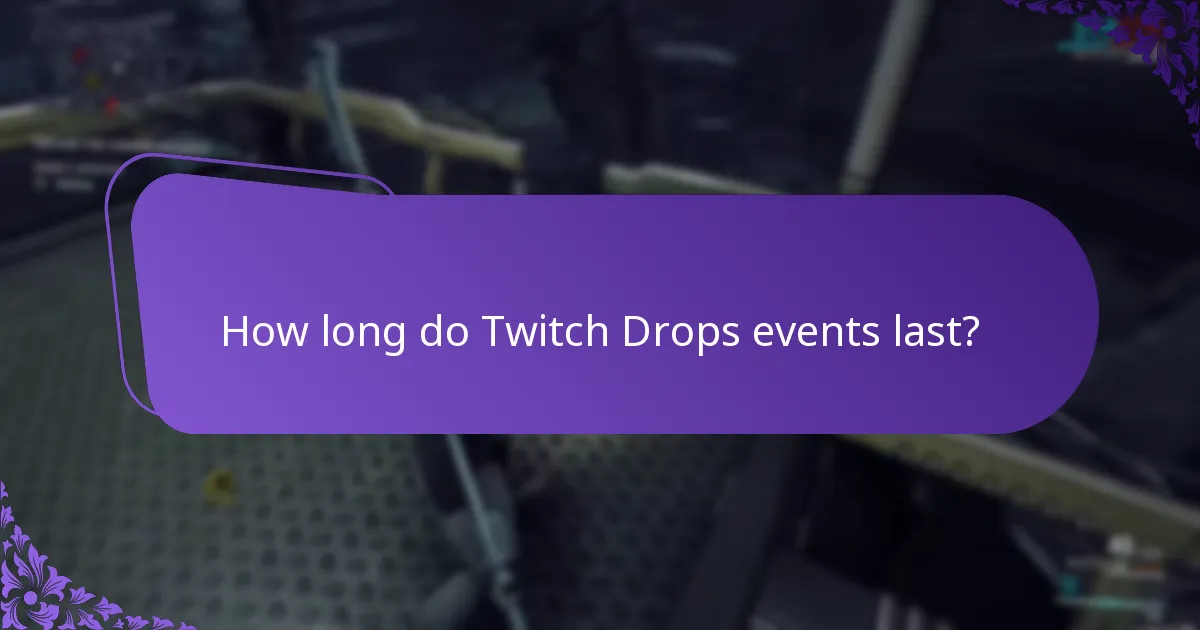 How long do Twitch Drops events last?