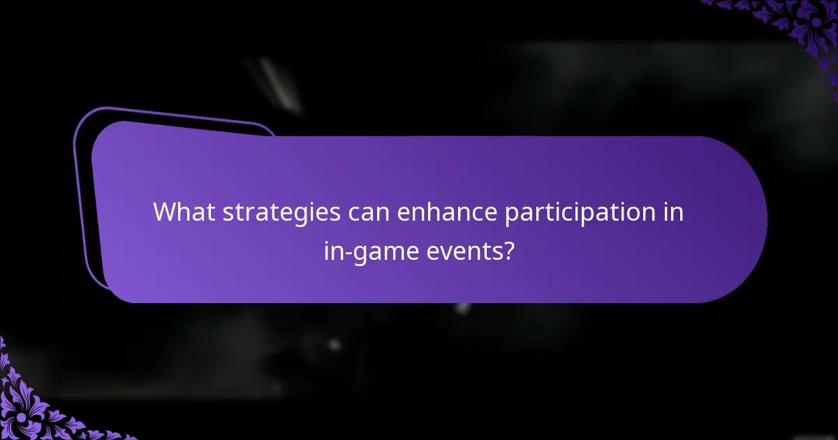 What strategies can enhance participation in in-game events?